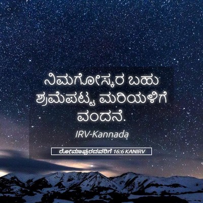 Picture 05 - ರೋಮಾಪುರದವರಿಗೆ 16:6 KANIRV - ನಿಮಗೋಸ್ಕರ ಬಹು - Bible Verse Picture