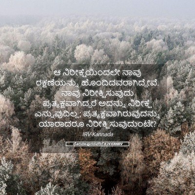 Picture 05 - ರೋಮಾಪುರದವರಿಗೆ 8:24 KANIRV - ಆ ನಿರೀಕ್ಷೆಯಿಂದಲೇ - Bible Verse Picture