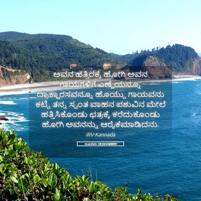 Picture 05 - ಲೂಕನು 10:34 KANIRV - ಅವನ ಹತ್ತಿರಕ್ಕೆ - Bible Verse Picture