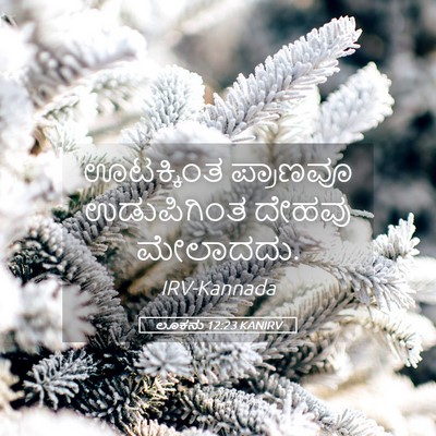 Picture 05 - ಲೂಕನು 12:23 KANIRV - ಊಟಕ್ಕಿಂತ ಪ್ರಾಣವೂ - Bible Verse Picture