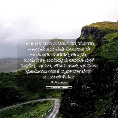 Picture 05 - ಲೂಕನು 13:7 KANIRV - ಬಳಿಕ ಅವನು - Bible Verse Picture
