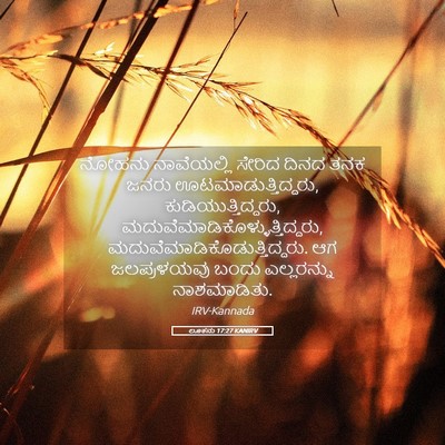 Picture 05 - ಲೂಕನು 17:27 KANIRV - ನೋಹನು ನಾವೆಯಲ್ಲಿ - Bible Verse Picture