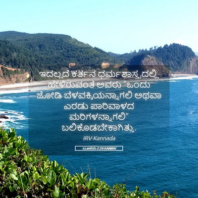 Picture 05 - ಲೂಕನು 2:24 KANIRV - ಇದಲ್ಲದೆ ಕರ್ತನ - Bible Verse Picture