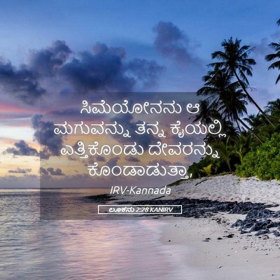 Picture 05 - ಲೂಕನು 2:28 KANIRV - ಸಿಮೆಯೋನನು ಆ - Bible Verse Picture