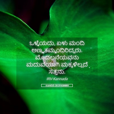 Picture 05 - ಲೂಕನು 20:29 KANIRV - ಒಳ್ಳೆಯದು, ಏಳು ಮಂದಿ - Bible Verse Picture