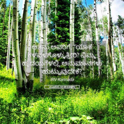 Picture 05 - ಲೂಕನು 24:38 KANIRV - ಆತನು ಅವರಿಗೆ, “ಯಾಕೆ - Bible Verse Picture