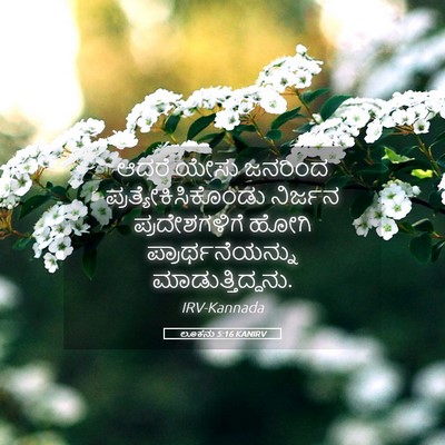 Picture 05 - ಲೂಕನು 5:16 KANIRV - ಆದರೆ ಯೇಸು ಜನರಿಂದ - Bible Verse Picture