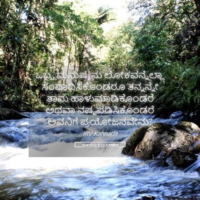 Picture 05 - ಲೂಕನು 9:25 KANIRV - ಒಬ್ಬ ಮನುಷ್ಯನು - Bible Verse Picture