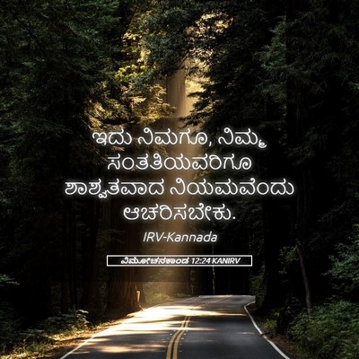 Picture 05 - ವಿಮೋಚನಕಾಂಡ 12:24 KANIRV - ಇದು ನಿಮಗೂ, ನಿಮ್ಮ - Bible Verse Picture