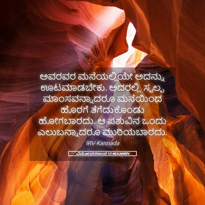 Picture 05 - ವಿಮೋಚನಕಾಂಡ 12:46 KANIRV - ಅವರವರ ಮನೆಯಲ್ಲಿಯೇ - Bible Verse Picture