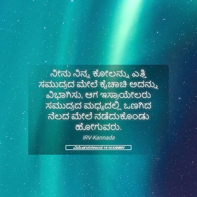 Picture 05 - ವಿಮೋಚನಕಾಂಡ 14:16 KANIRV - ನೀನು ನಿನ್ನ - Bible Verse Picture