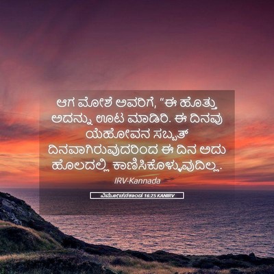 Picture 05 - ವಿಮೋಚನಕಾಂಡ 16:25 KANIRV - ಆಗ ಮೋಶೆ ಅವರಿಗೆ, “ಈ - Bible Verse Picture