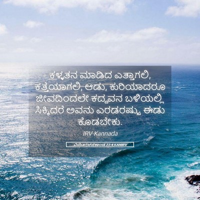 Picture 05 - ವಿಮೋಚನಕಾಂಡ 22:4 KANIRV - ಕಳ್ಳತನ ಮಾಡಿದ - Bible Verse Picture