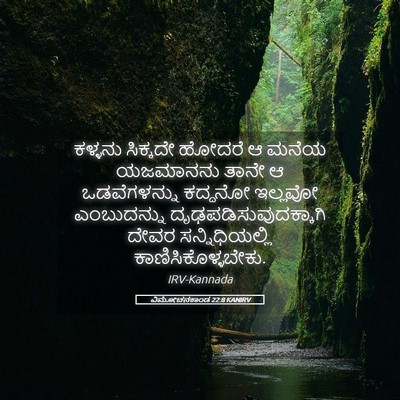 Picture 05 - ವಿಮೋಚನಕಾಂಡ 22:8 KANIRV - ಕಳ್ಳನು ಸಿಕ್ಕದೇ - Bible Verse Picture