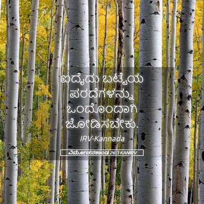 Picture 05 - ವಿಮೋಚನಕಾಂಡ 26:3 KANIRV - ಐದೈದು ಬಟ್ಟೆಯ - Bible Verse Picture
