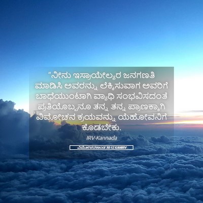Picture 05 - ವಿಮೋಚನಕಾಂಡ 30:12 KANIRV - “ನೀನು ಇಸ್ರಾಯೇಲ್ಯರ - Bible Verse Picture