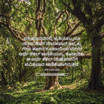 Picture 05 - ವಿಮೋಚನಕಾಂಡ 30:13 KANIRV - ಲೆಕ್ಕಿತರಾದವರಲ್ಲಿ - Bible Verse Picture