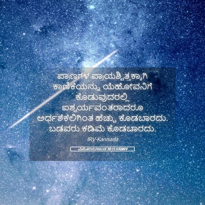 Picture 05 - ವಿಮೋಚನಕಾಂಡ 30:15 KANIRV - ಪ್ರಾಣಗಳ - Bible Verse Picture