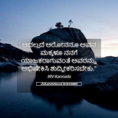 Picture 05 - ವಿಮೋಚನಕಾಂಡ 30:30 KANIRV - ಅದಲ್ಲದೆ ಆರೋನನೂ - Bible Verse Picture
