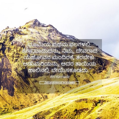 Picture 05 - ವಿಮೋಚನಕಾಂಡ 34:26 KANIRV - ಭೂಮಿಯ ಪ್ರಥಮ - Bible Verse Picture