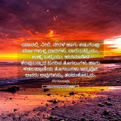 Picture 05 - ವಿಮೋಚನಕಾಂಡ 35:23 KANIRV - ಯಾರಲ್ಲಿ ನೀಲಿ, - Bible Verse Picture