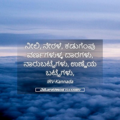 Picture 05 - ವಿಮೋಚನಕಾಂಡ 35:6 KANIRV - ನೀಲಿ, ನೇರಳೆ, - Bible Verse Picture
