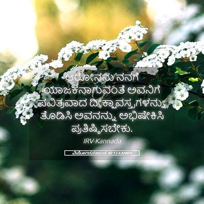 Picture 05 - ವಿಮೋಚನಕಾಂಡ 40:13 KANIRV - ಆರೋನನು ನನಗೆ - Bible Verse Picture