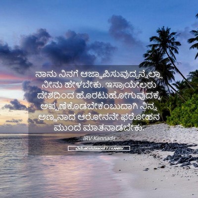 Picture 05 - ವಿಮೋಚನಕಾಂಡ 7:2 KANIRV - ನಾನು ನಿನಗೆ - Bible Verse Picture