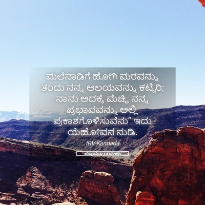 Picture 05 - ಹಗ್ಗಾಯನು 1:8 KANIRV - ಮಲೆನಾಡಿಗೆ ಹೋಗಿ - Bible Verse Picture