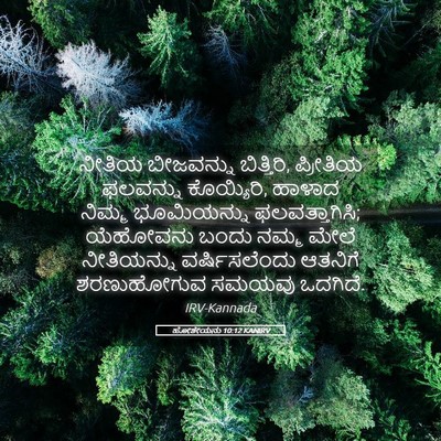 Picture 05 - ಹೋಶೇಯನು 10:12 KANIRV - ನೀತಿಯ ಬೀಜವನ್ನು - Bible Verse Picture