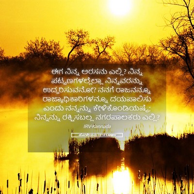 Picture 05 - ಹೋಶೇಯನು 13:10 KANIRV - ಈಗ ನಿನ್ನ ಅರಸನು - Bible Verse Picture