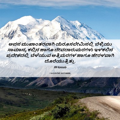 Picture 06 - 1 ಅರಸುಗಳು 10:27 KANIRV - ಅವನ ಮುಖಾಂತರವಾಗಿ - Bible Verse Picture