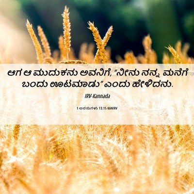 Picture 06 - 1 ಅರಸುಗಳು 13:15 KANIRV - ಆಗ ಆ ಮುದುಕನು - Bible Verse Picture