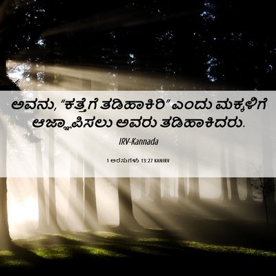 Picture 06 - 1 ಅರಸುಗಳು 13:27 KANIRV - ಅವನು, “ಕತ್ತೆಗೆ - Bible Verse Picture