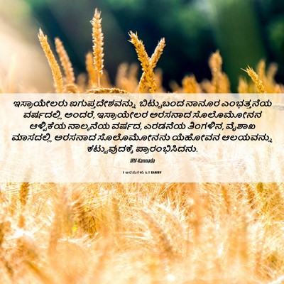 Picture 06 - 1 ಅರಸುಗಳು 6:1 KANIRV - ಇಸ್ರಾಯೇಲರು - Bible Verse Picture