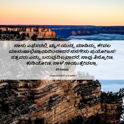 Picture 06 - 1 ಕೊರಿಂಥದವರಿಗೆ 15:32 KANIRV - ನಾನು ಎಫೆಸದಲ್ಲಿ - Bible Verse Picture