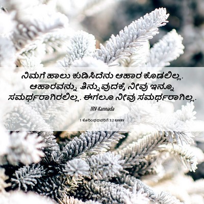 Picture 06 - 1 ಕೊರಿಂಥದವರಿಗೆ 3:2 KANIRV - ನಿಮಗೆ ಹಾಲು - Bible Verse Picture