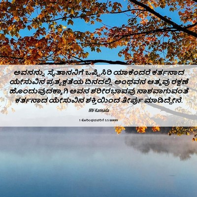 Picture 06 - 1 ಕೊರಿಂಥದವರಿಗೆ 5:5 KANIRV - ಅವನನ್ನು ಸೈತಾನನಿಗೆ - Bible Verse Picture
