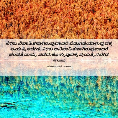 Picture 06 - 1 ಕೊರಿಂಥದವರಿಗೆ 7:27 KANIRV - ನೀನು - Bible Verse Picture