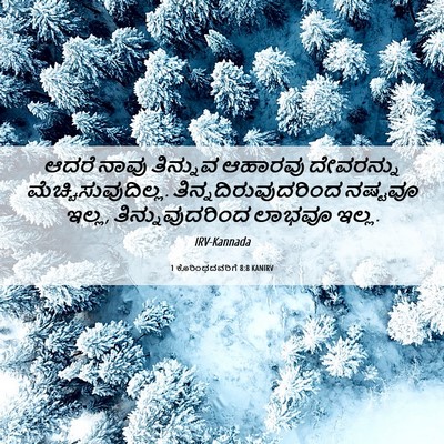 Picture 06 - 1 ಕೊರಿಂಥದವರಿಗೆ 8:8 KANIRV - ಆದರೆ ನಾವು ತಿನ್ನುವ - Bible Verse Picture