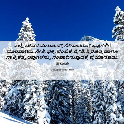 Picture 06 - 1 ತಿಮೊಥೆಯನಿಗೆ 6:11 KANIRV - ಎಲೈ, ದೇವರ ಮನುಷ್ಯನೇ, - Bible Verse Picture