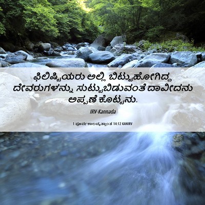 Picture 06 - 1 ಪೂರ್ವಕಾಲವೃತ್ತಾಂತ 14:12 KANIRV - ಫಿಲಿಷ್ಟಿಯರು ಅಲ್ಲಿ - Bible Verse Picture
