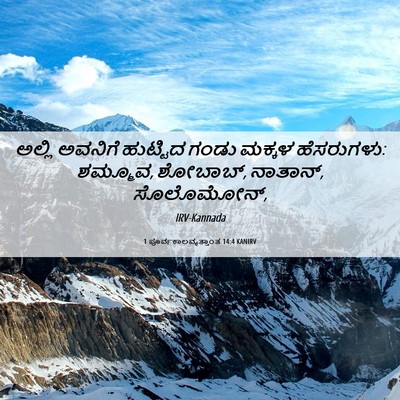 Picture 06 - 1 ಪೂರ್ವಕಾಲವೃತ್ತಾಂತ 14:4 KANIRV - ಅಲ್ಲಿ ಅವನಿಗೆ - Bible Verse Picture