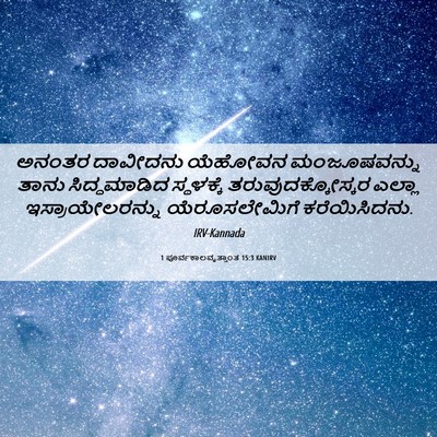 Picture 06 - 1 ಪೂರ್ವಕಾಲವೃತ್ತಾಂತ 15:3 KANIRV - ಅನಂತರ ದಾವೀದನು - Bible Verse Picture