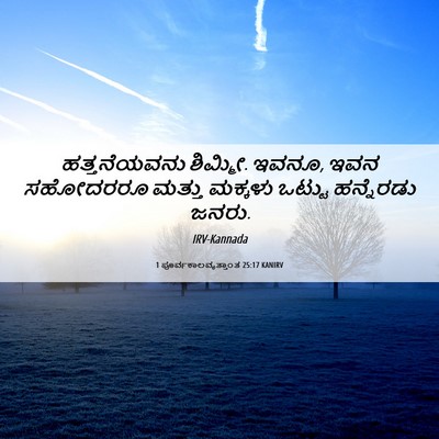 Picture 06 - 1 ಪೂರ್ವಕಾಲವೃತ್ತಾಂತ 25:17 KANIRV - ಹತ್ತನೆಯವನು - Bible Verse Picture