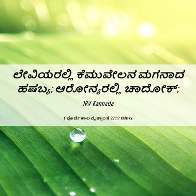 Picture 06 - 1 ಪೂರ್ವಕಾಲವೃತ್ತಾಂತ 27:17 KANIRV - ಲೇವಿಯರಲ್ಲಿ - Bible Verse Picture