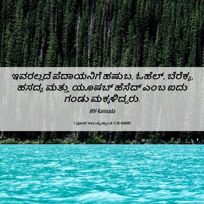 Picture 06 - 1 ಪೂರ್ವಕಾಲವೃತ್ತಾಂತ 3:20 KANIRV - ಇವರಲ್ಲದೆ - Bible Verse Picture
