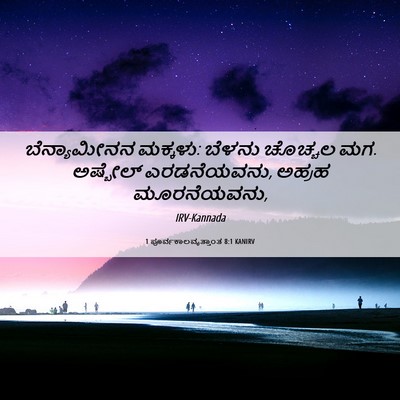 Picture 06 - 1 ಪೂರ್ವಕಾಲವೃತ್ತಾಂತ 8:1 KANIRV - ಬೆನ್ಯಾಮೀನನ - Bible Verse Picture