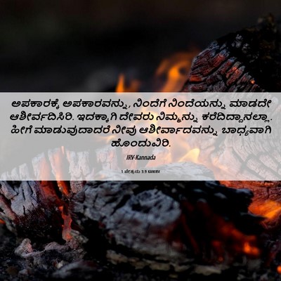 Picture 06 - 1 ಪೇತ್ರನು 3:9 KANIRV - ಅಪಕಾರಕ್ಕೆ - Bible Verse Picture