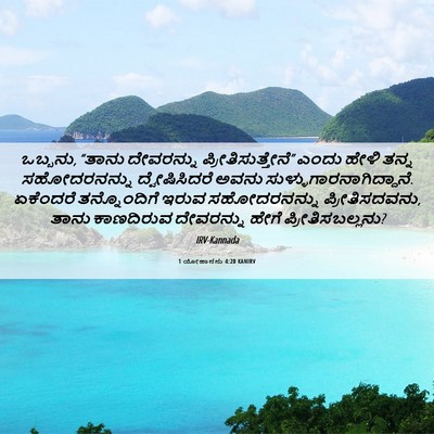 Picture 06 - 1 ಯೋಹಾನನು 4:20 KANIRV - ಒಬ್ಬನು, “ತಾನು - Bible Verse Picture